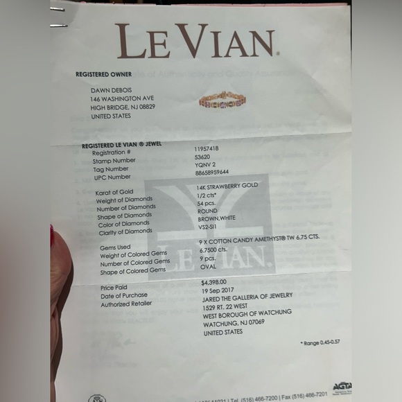 LeVian Diamond and Cotton Candy Amethyst Bracelet - Picture 5 of 7